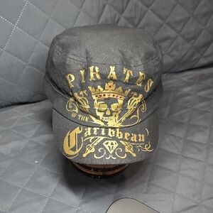 Disney Parks Pirates Of The Caribbean Faux Ruby Embelished Cap Hat